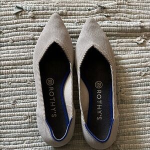 Rothy's Women's Flats in Gray with Blue Accent